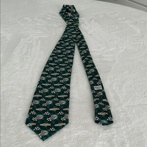 Chopard Emerald and Silver Race Car Patterned Tie. Made in France 🇫🇷